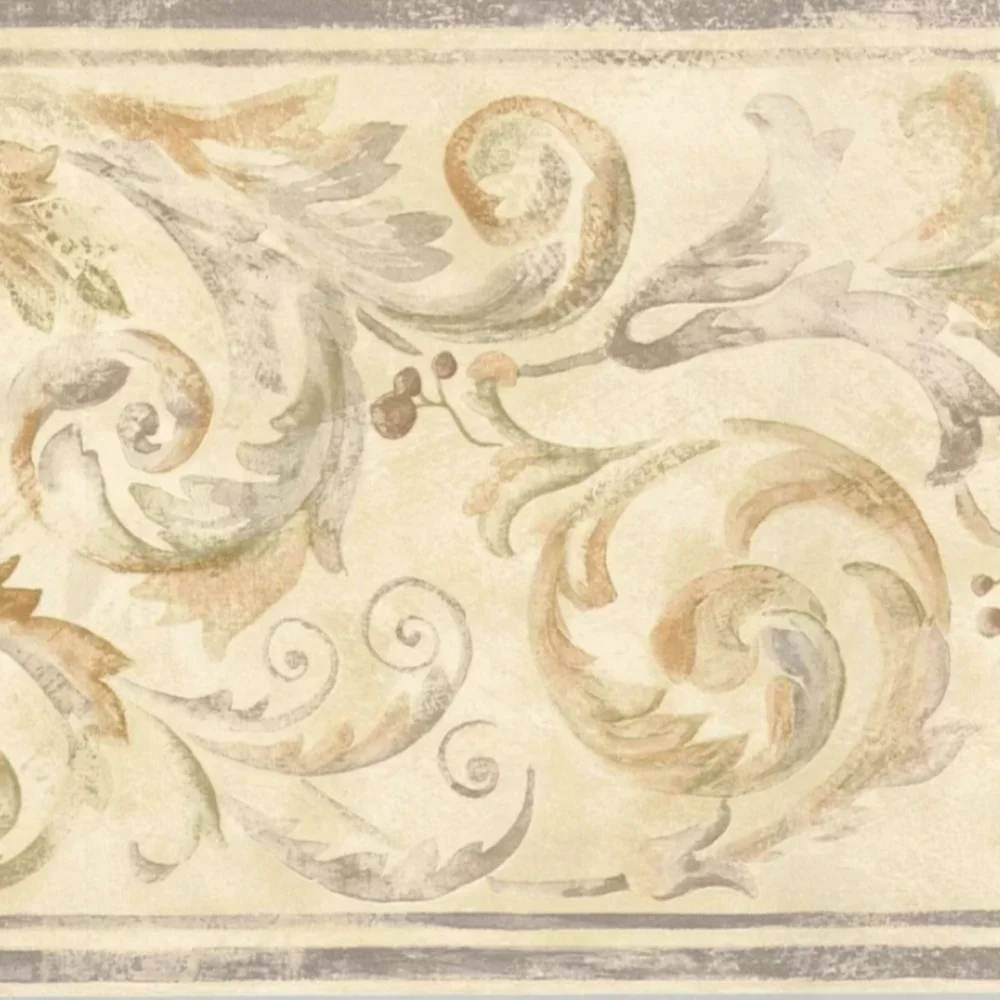 Wallpaper Border Architecture Leaf Victorian Scroll